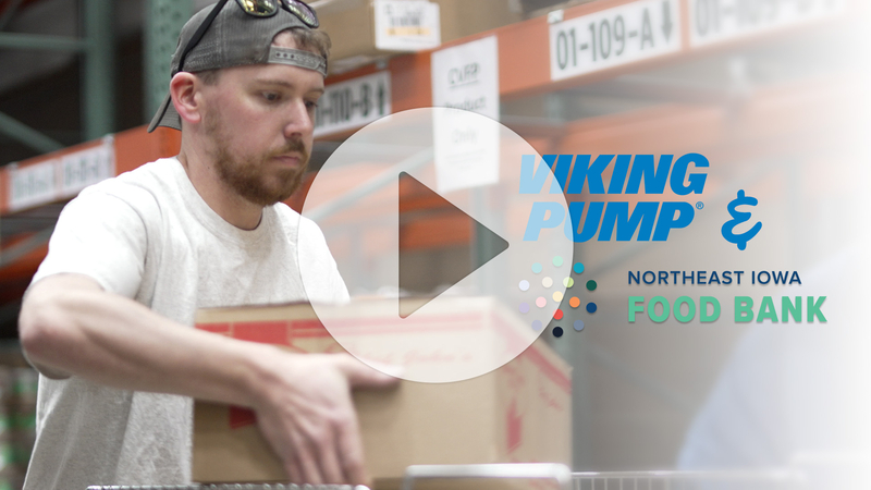 thumbnail image for video about Viking Pump's partnership with the Northeast Iowa Food Bank