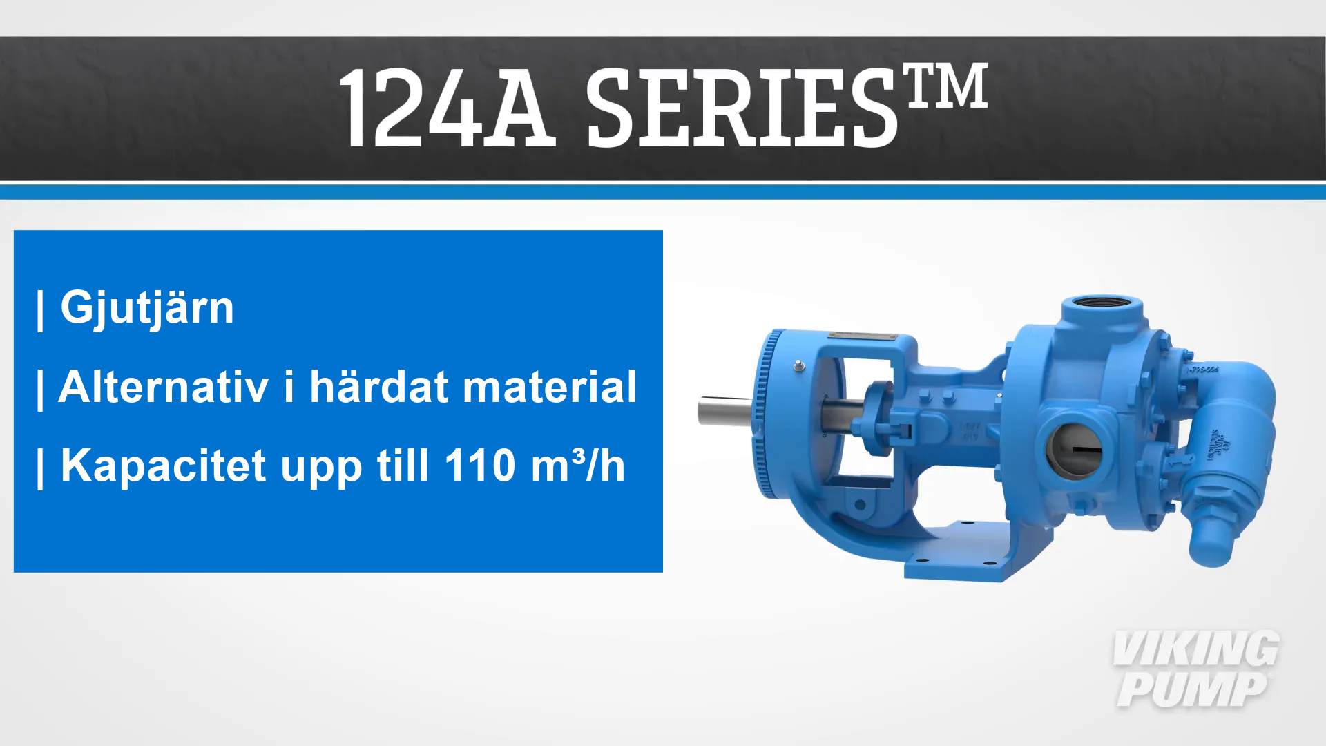 124A, cast iron, hardened material options, capacities to 110 m3/h