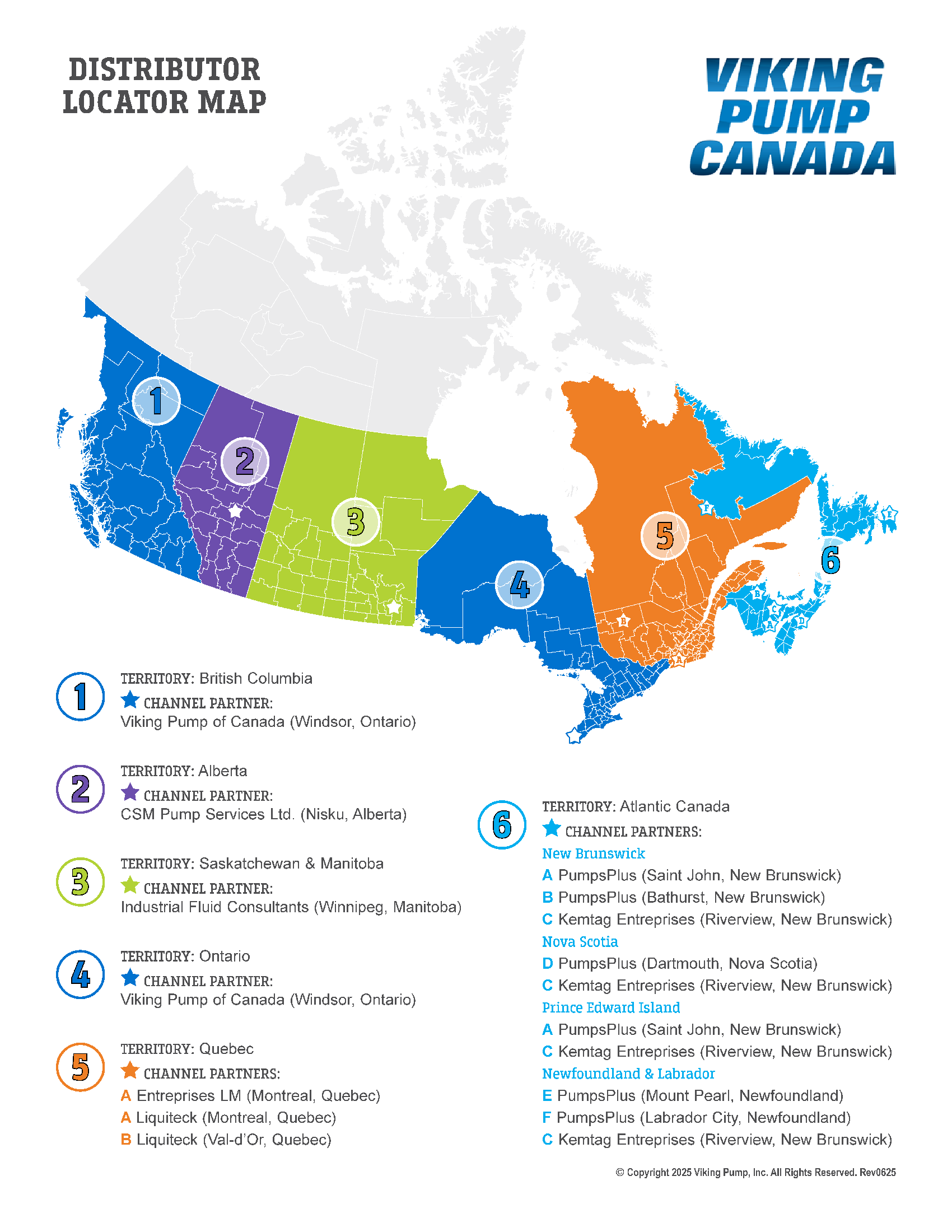 Viking Pump Canada Distributor Map
